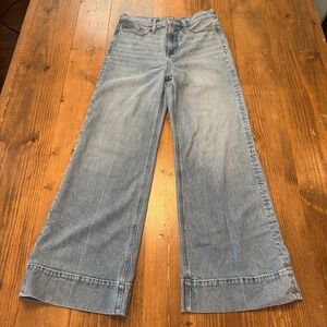 J.Crew Women's Jeans Size 28 Blue Classic Wide-Leg Denim High Rise Trouser Pants
